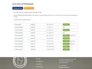 website Manege de Hoeven praktische excel als agenda